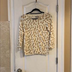 Banana Republic White Leopard Print Top